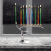 Designers Barren Winter Tree Candle Hanukkiah for Hanukkah or all Year Judaica Collection by Zion Judaica