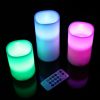 3Pcs Flameless Candles Votive Candles Wireless Battery Operated LED Flickering Candles w/ Remote Control Timer