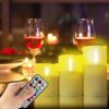 3Pcs Flameless Candles Votive Candles Wireless Battery Operated LED Flickering Candles w/ Remote Control Timer