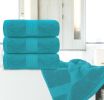 Luxury Bath Towels Large Cotton Hotel spa Bathroom Towel 30x56 inch 4 Pack Aqua Green