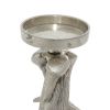 DecMode Silver Aluminum Antler Candle Holder