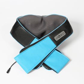 Cervical spine kneading massage shawl (Option: Black and blue no bag-EU)