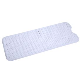 Bath Tub Mat Non-Slip Shower Mat BPA-Free Massage Anti-Bacterial with Suction Cups Washable (Color: White)