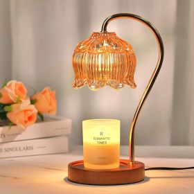 Dimmable Candle Warmer Lamp with Timer Flower (Color: Flower)